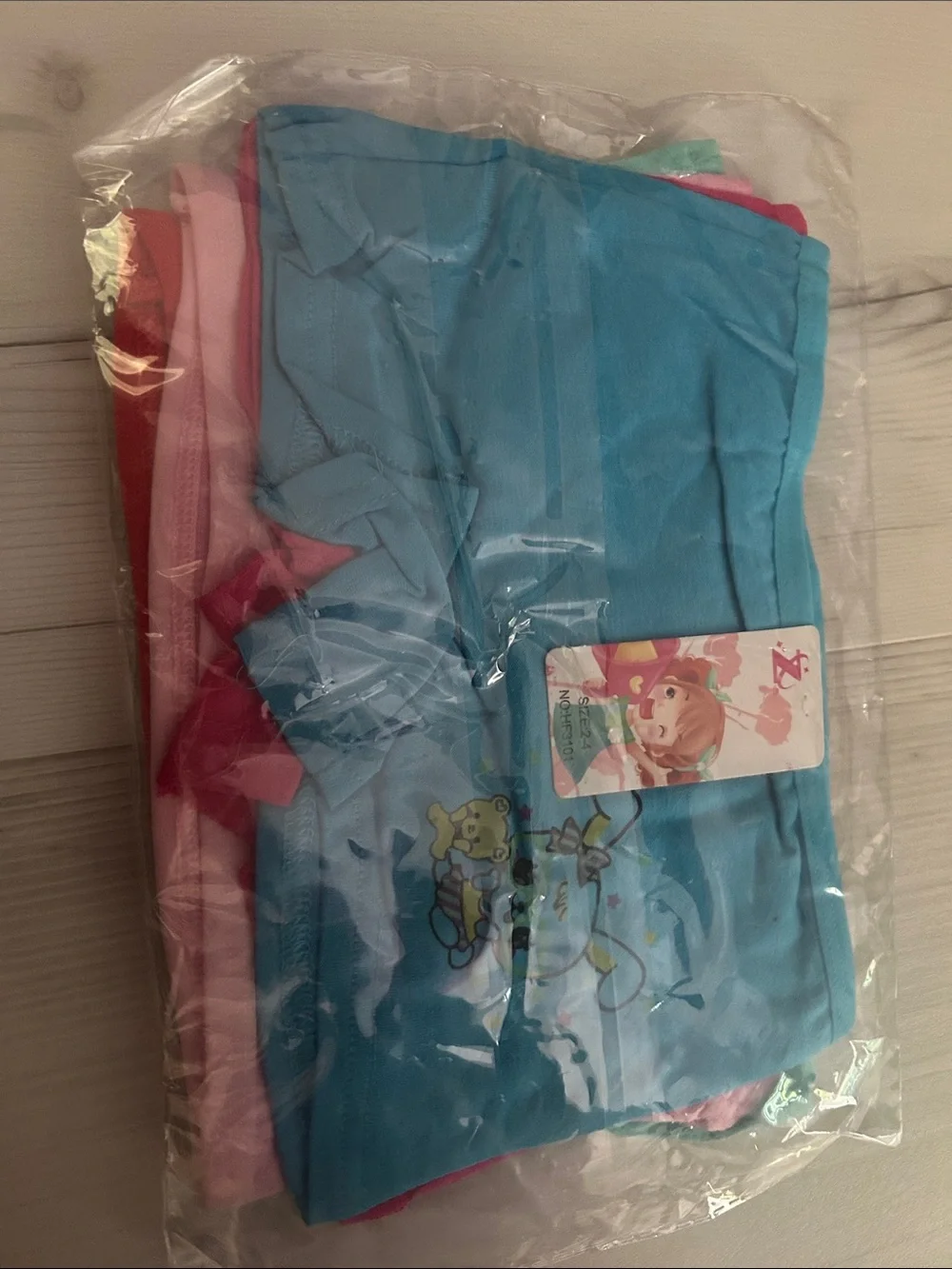 Girls' Aqua Cartoon Bunny Shorts Set with Pink Accents